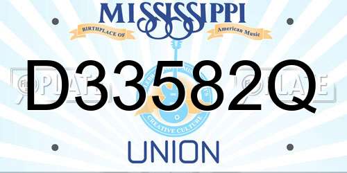 D33582Q Mississippi License Plate