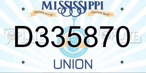 D335870 Mississippi License Plate