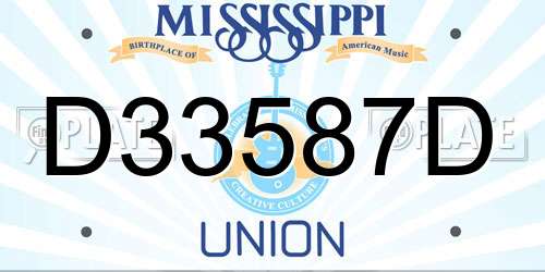 D33587D Mississippi License Plate