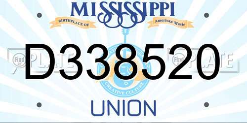 D338520 Mississippi License Plate