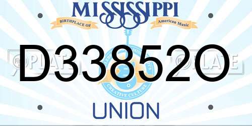 D33852O Mississippi License Plate