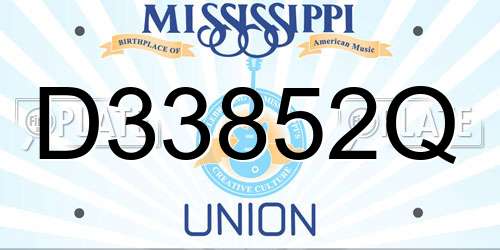 D33852Q Mississippi License Plate