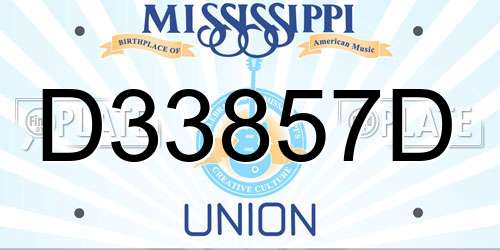 D33857D Mississippi License Plate