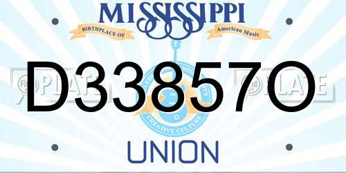 D33857O Mississippi License Plate