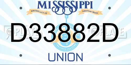 D33882D Mississippi License Plate
