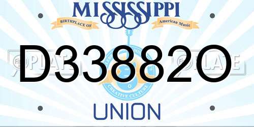 D33882O Mississippi License Plate