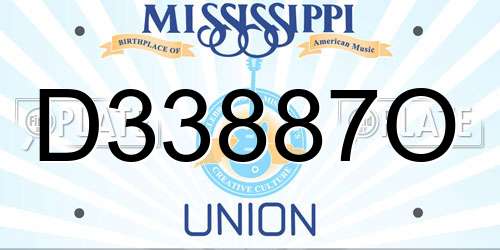 D33887O Mississippi License Plate