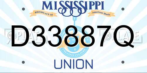 D33887Q Mississippi License Plate