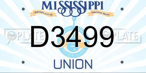 D3499 Mississippi License Plate