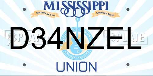 D34NZEL Mississippi License Plate