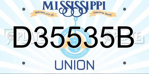 D35535B Mississippi License Plate