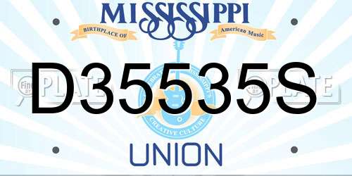D35535S Mississippi License Plate