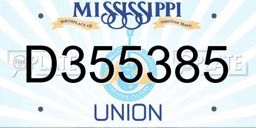 D355385 Mississippi License Plate
