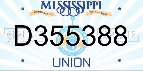 D355388 Mississippi License Plate