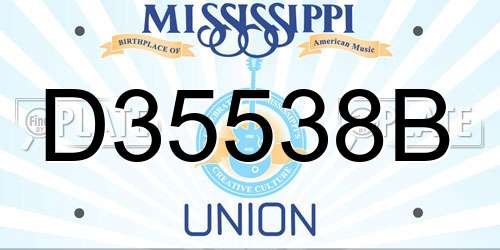 D35538B Mississippi License Plate