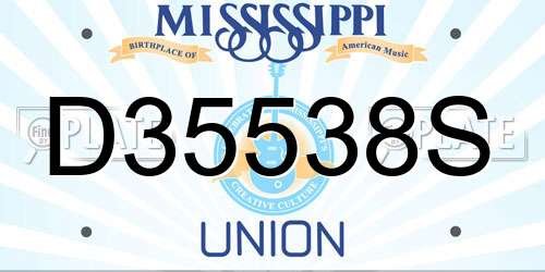 D35538S Mississippi License Plate