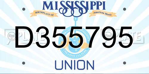D355795 Mississippi License Plate