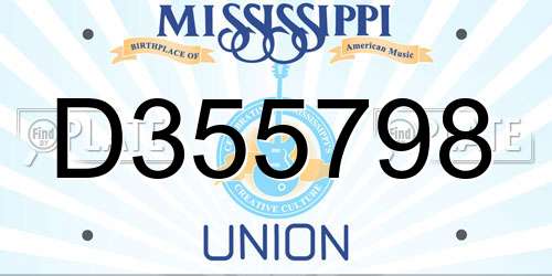 D355798 Mississippi License Plate