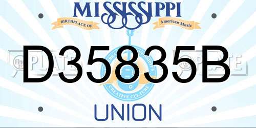 D35835B Mississippi License Plate