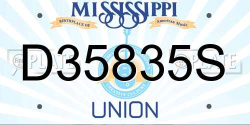 D35835S Mississippi License Plate