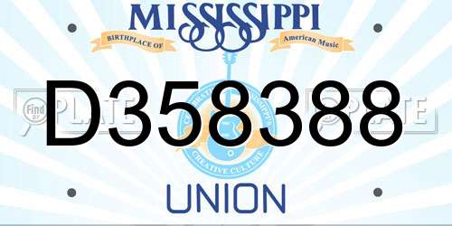 D358388 Mississippi License Plate
