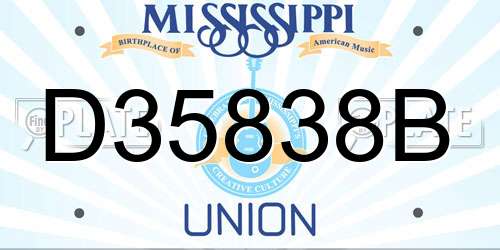 D35838B Mississippi License Plate