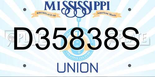 D35838S Mississippi License Plate