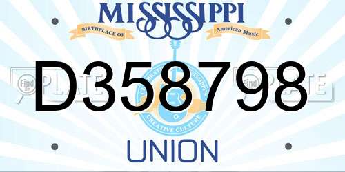 D358798 Mississippi License Plate
