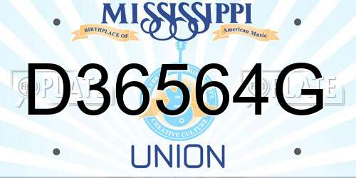 D36564G Mississippi License Plate