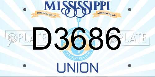 D3686 Mississippi License Plate