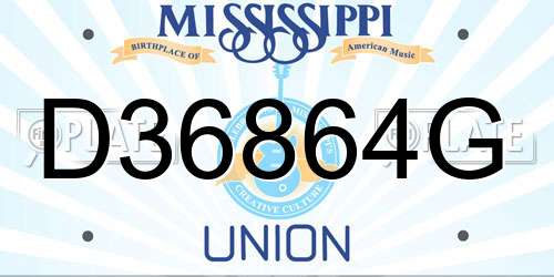 D36864G Mississippi License Plate