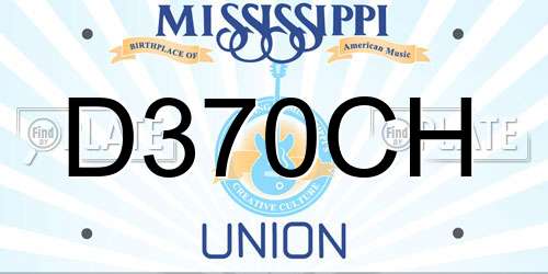 D370CH Mississippi License Plate