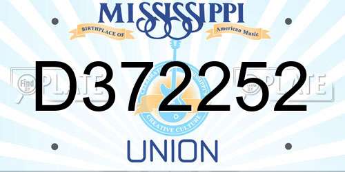 D372252 Mississippi License Plate