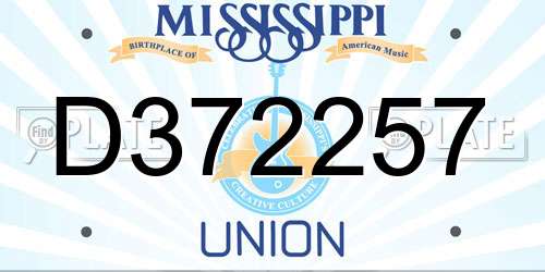 D372257 Mississippi License Plate