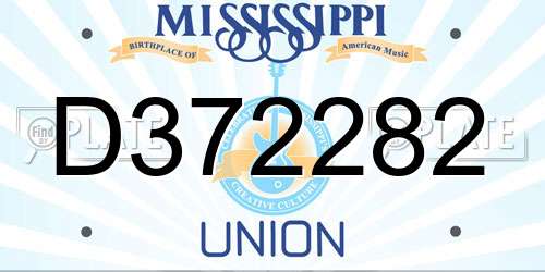 D372282 Mississippi License Plate