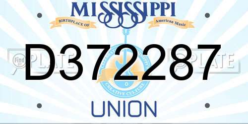 D372287 Mississippi License Plate