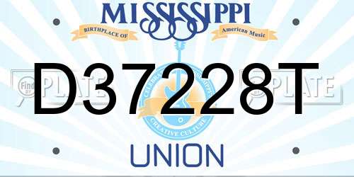 D37228T Mississippi License Plate