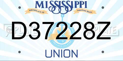 D37228Z Mississippi License Plate