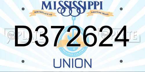 D372624 Mississippi License Plate