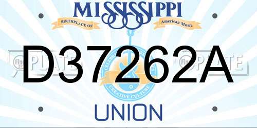 D37262A Mississippi License Plate