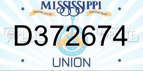 D372674 Mississippi License Plate