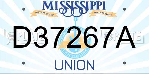 D37267A Mississippi License Plate