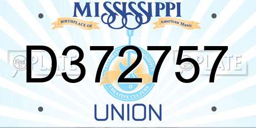 D372757 Mississippi License Plate