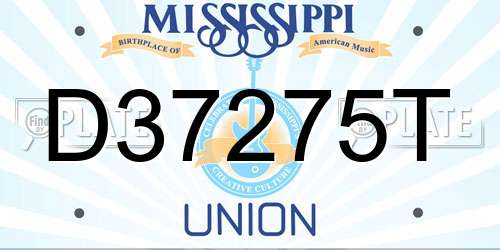 D37275T Mississippi License Plate