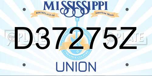 D37275Z Mississippi License Plate