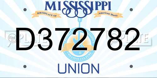 D372782 Mississippi License Plate