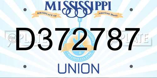 D372787 Mississippi License Plate
