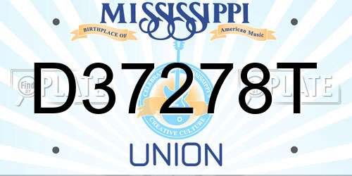 D37278T Mississippi License Plate