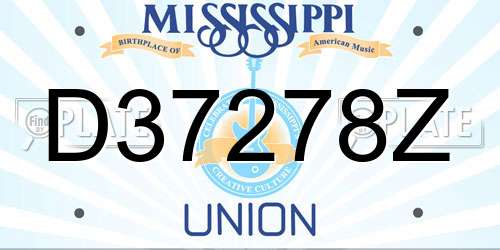 D37278Z Mississippi License Plate