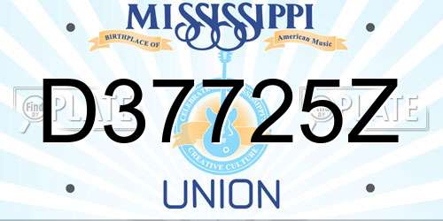 D37725Z Mississippi License Plate